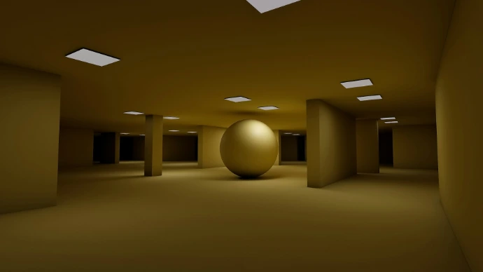 a room with a large ball